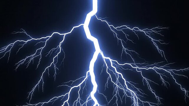 Dramatic lightning strikes on a dark background create a powerful atmosphere sequence