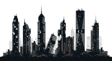 Obraz premium City Skyline Urban Buildings.