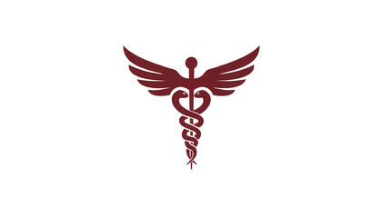 Fototapeta premium medical caduceus symbol with wings isolated on transparent background