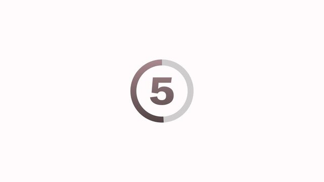 10 seconds countdown timer with gradient circle countdown animation and gradient number countdown on white background. Ten second countdown animation from 10 seconds to 0 seconds