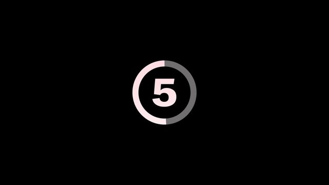 10 seconds countdown timer with gradient circle countdown animation and gradient number countdown on black background. Ten second countdown animation from 10 seconds to 0 seconds