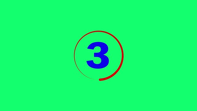5 second countdown timer, Abstract countdown and rotating circular animation on green background. Simple 5-second countdown timer version included Movies start intro 5 4 3 2 1 count down