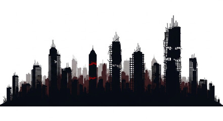 Obraz premium City Skyline Urban Landscape Silhouette.