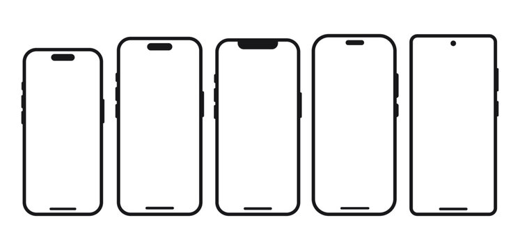 Smartphone Screen Frame, modern mobile screen mockup set template