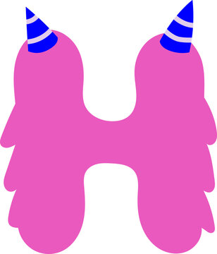 Letter H Monster Typography for Playful Student Teacher Decoration Classroom Style