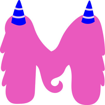 Letter M Monster Typography for Playful Student Teacher Decoration Classroom Style