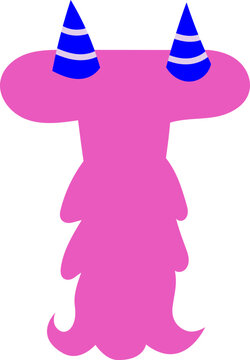 Letter T Monster Typography for Playful Student Teacher Decoration Classroom Style