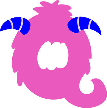 Letter Q Monster Typography for Playful Student Teacher Decoration Classroom Style