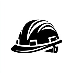 Fototapeta premium Black Hard Hat Icon Isolated on White Background