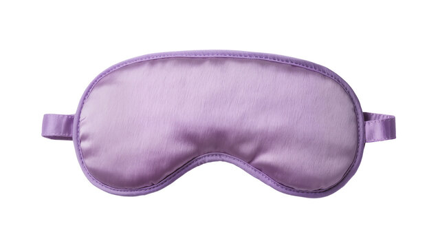 Soft lavender satin sleep mask, a comfortable eye cover for restful sleep and relaxation, isolated on transparent background PNG