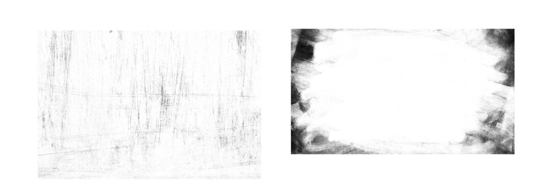 Overlay textures set stamp with grunge effect. Old damage Dirty grainy and scratches. Set of different distressed black grain texture.