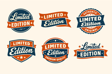Obraz premium Assortment of limited edition badges and stamps, signifying premium quality