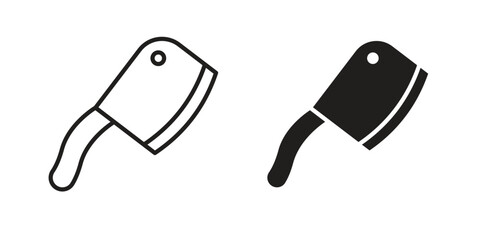 Butcher knife icon line drawing. Minimalist style icons © Win