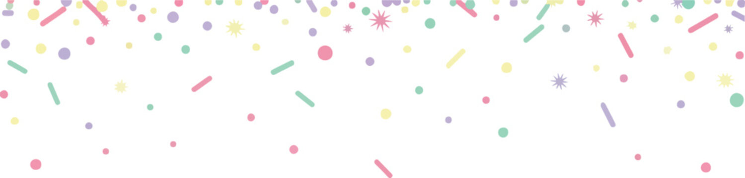 Falling confetti and sprinkles in pastel colors, a festive abstract background for celebration and party designs