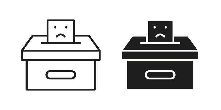 Complaint box icon line drawing. Minimalist style icons