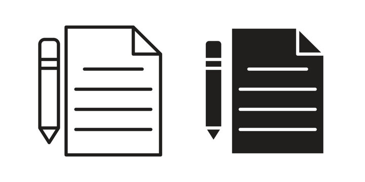 Declarations icon line drawing. Minimalist style icons