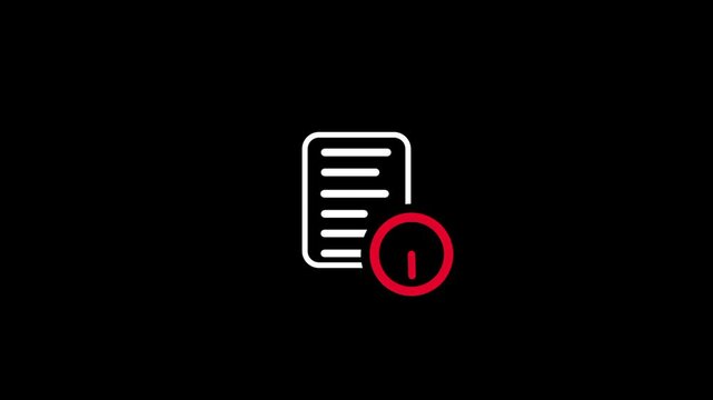 The icon displays a white document symbol with a red clock alert overlaying the bottom corner to indicate a time sensitive notification or log issue