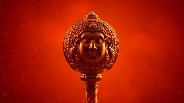 Elegant Hanuman Worship Festival Banner with Traditional Iconography and Vibrant Red Background for Religious Celebrations