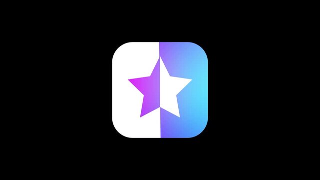 A star shape is split vertically between white and purple colors on a blue gradient background representing a favorites folder or a rating system tool