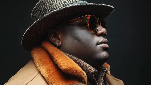 selective focus confident plus size male wearing stylish clothes