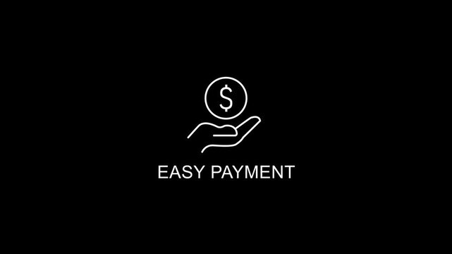 Easy payment concept with hand holding dollar coin on black background hand holding money finance