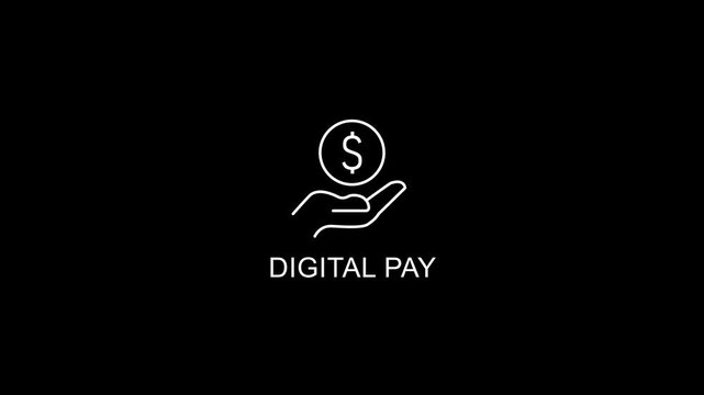 Digital payment concept with hand holding dollar coin on black background online payment mobile payment