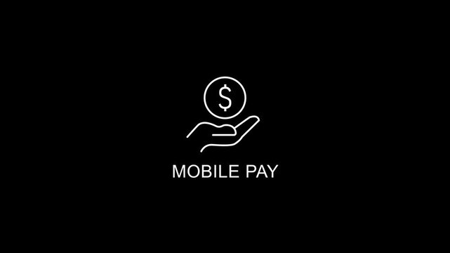Mobile payment hand holding dollar coin on black background digital payment online transaction financial technology