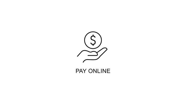 Online payment concept hand holding dollar coin pay online digital transaction e-commerce payment dollar coin