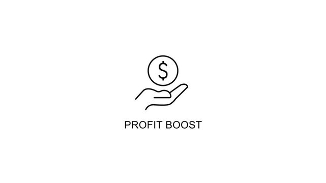 Profit boost financial growth concept with hand holding dollar coin symbolizing success and wealth increase
