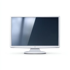 Fototapeta premium Modern Sleek White Computer Monitor Mockup Isolated on White