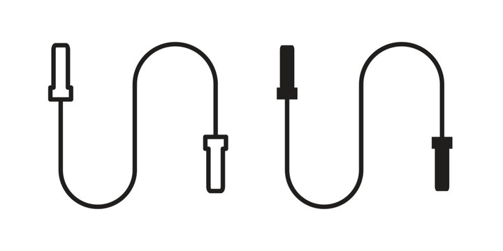 Jump rope icon line drawing. Minimalist style icons