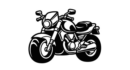 Obraz premium Black and white vector illustration of a motorcycle on a white background