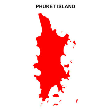 Phuket island map symbol shape, travel web flat concept icon vector illustration .