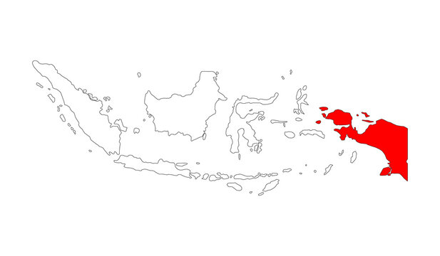 Indonesia detailed Western New Guinea map shape, Flat web graphic concept icon symbol vector illustration .