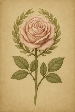 Ancient Greek Rose A delicate pale pink rose with intricate laur