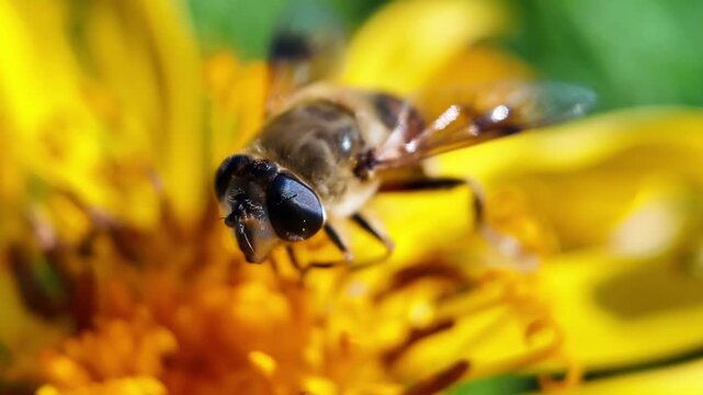 タデ原湿原に咲くハンカイソウと蜂