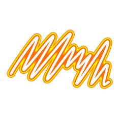 Obraz premium Heartbeat Line Style Doodle - Hand-Drawn Line
