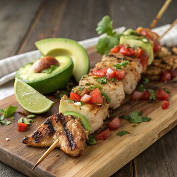 Mexican Fiesta Skewer Grilled chicken or shrimp marinated in lim