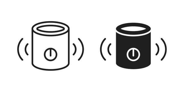 Smart speaker icon line drawing. Minimalist style icons