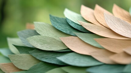 Obraz premium Exploring Abstract Forms of Nature Through Minimalist Recycled Paper Leaves and Texture Concepts