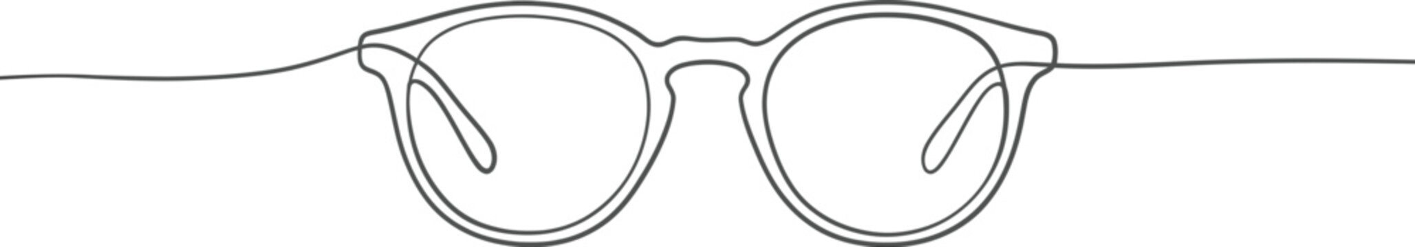 Minimalist continuous line drawing of glasses