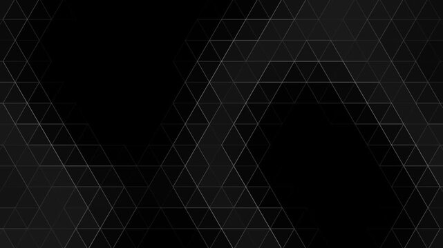 Black and white triangular abstract geometric background animation