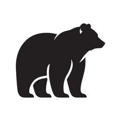 Obraz premium Majestic Bear Silhouette Illustration Design Idea Concept