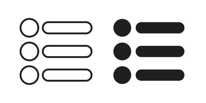 Bulleted list icon in line design. icon for website design, mobile app, ui