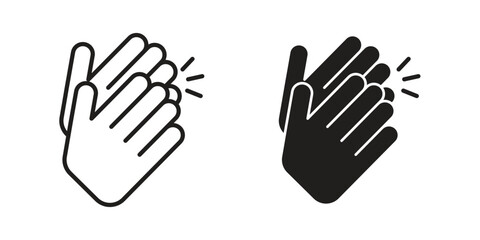 Obraz premium Clap icon in line design. icon for website design, mobile app, ui
