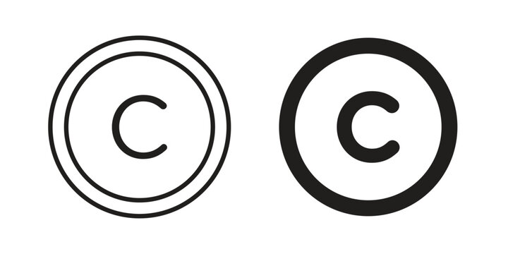 Copyright icon in line design. icon for website design, mobile app, ui