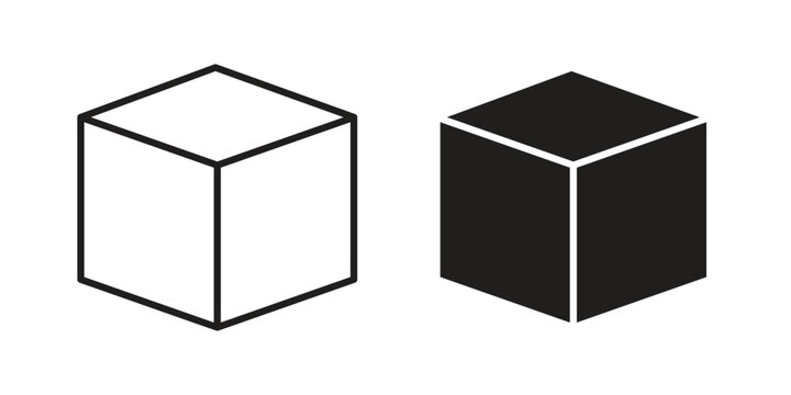Cube icon in line design. icon for website design, mobile app, ui