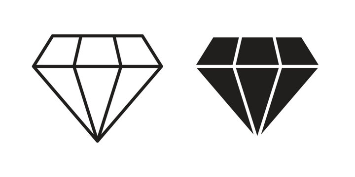 Diamond icon in line design. icon for website design, mobile app, ui