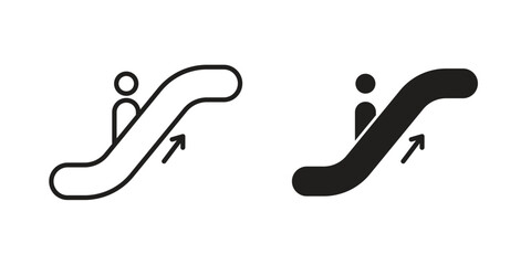 Escalator icon in line design. icon for website design, mobile app, ui © Sabrin