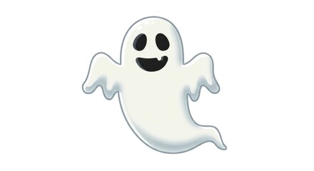 Obraz premium Cartoon Ghost Character with Happy Face.